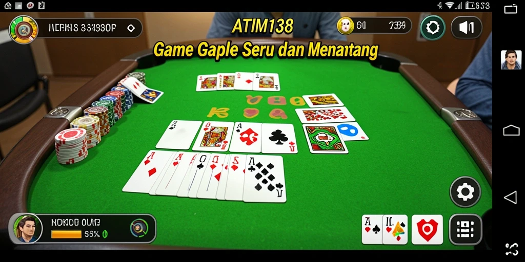 Tampilan screenshot utama ATM138 yang menampilkan gameplay Gaple yang seru.