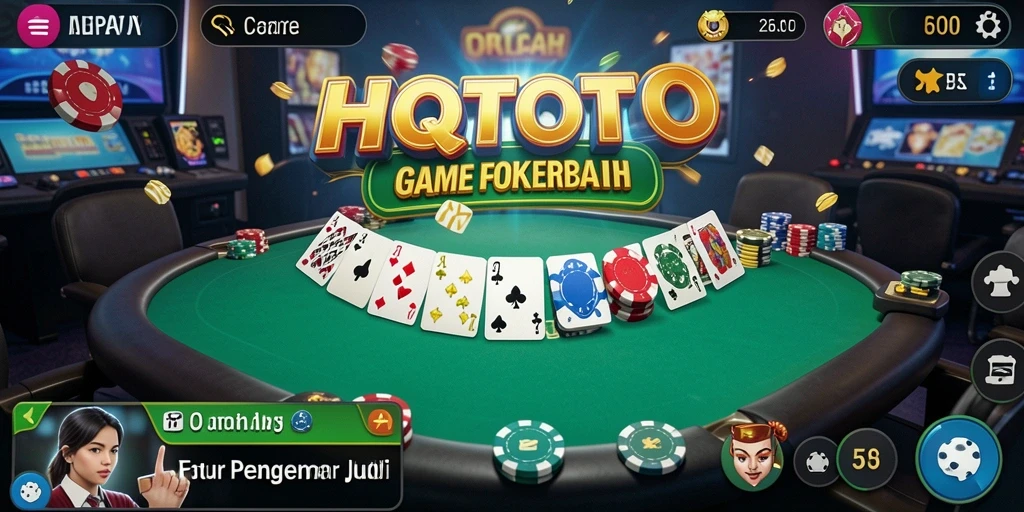 Tampilan gameplay HQTOTO yang menarik dan seru saat bermain Poker.