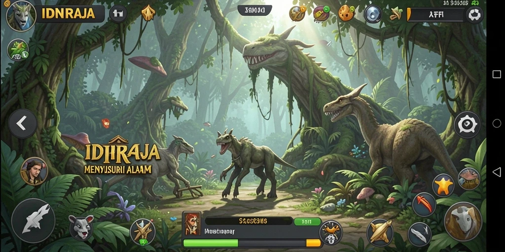 Tampilan gameplay seru dalam petualangan IDNRAJA.