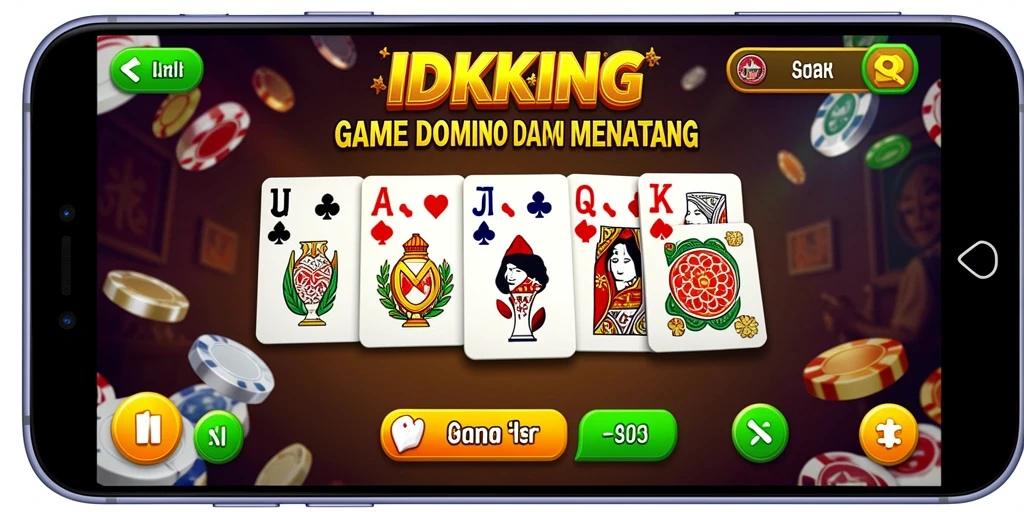 Tampilan permainan domino yang menarik dan interaktif.