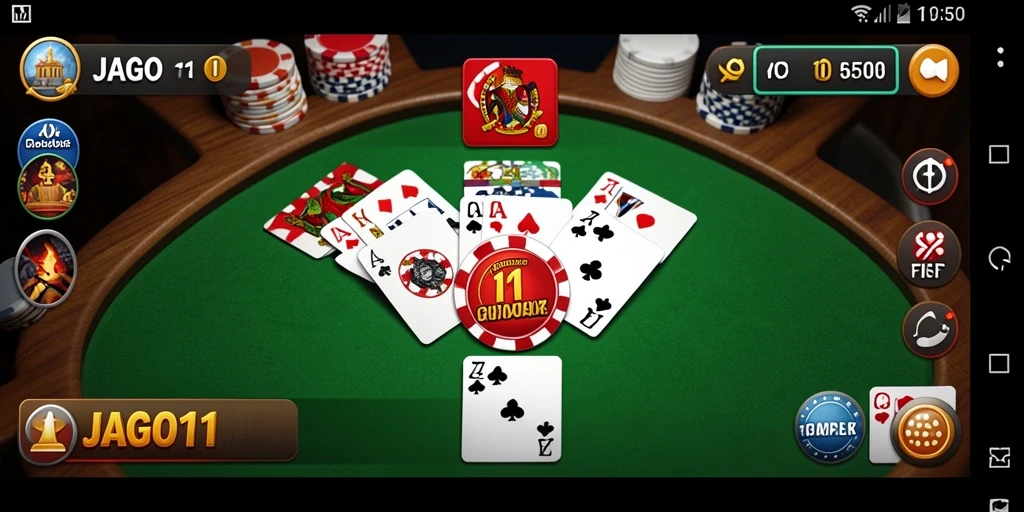 Tampilan gameplay Gaple yang seru dan interaktif di JAGO11.