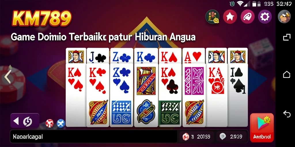 Screenshot utama gameplay Domino KM789 yang menampilkan suasana seru permainan.