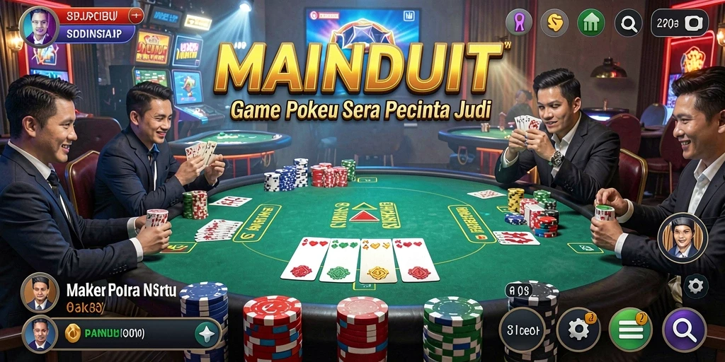 Tampilan gameplay poker yang mendebarkan di MAINDUIT.