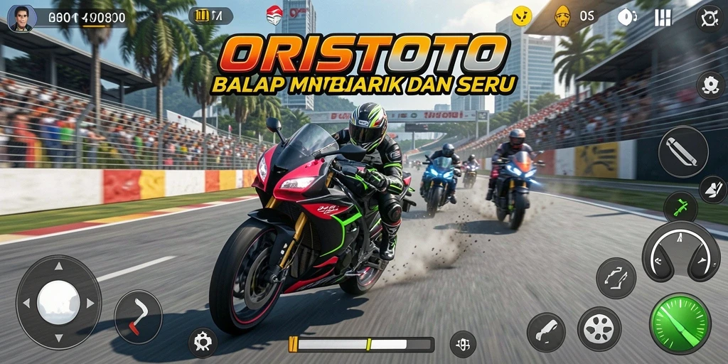 Gambaran gameplay menegangkan dari balap motor di ORISTOTO.