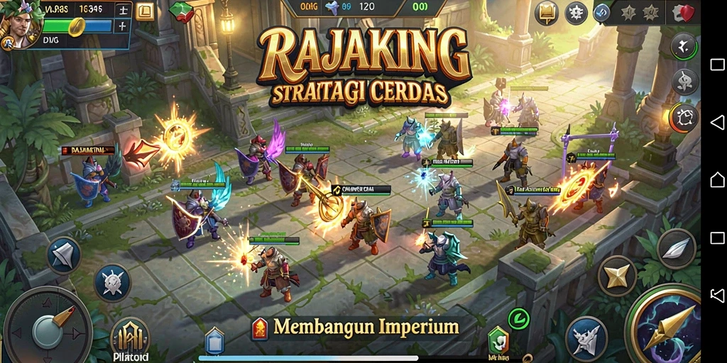 Tampilan gameplay RAJAKING menunjukkan strategi dan taktik yang mendalam.