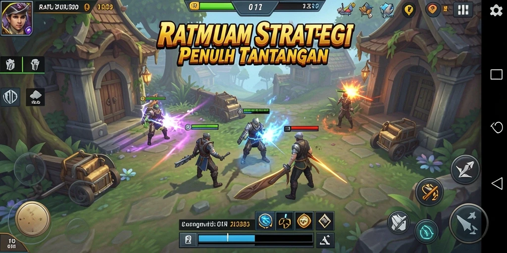 Tangkapan layar gameplay menunjukkan pertarungan strategis yang mendebarkan.