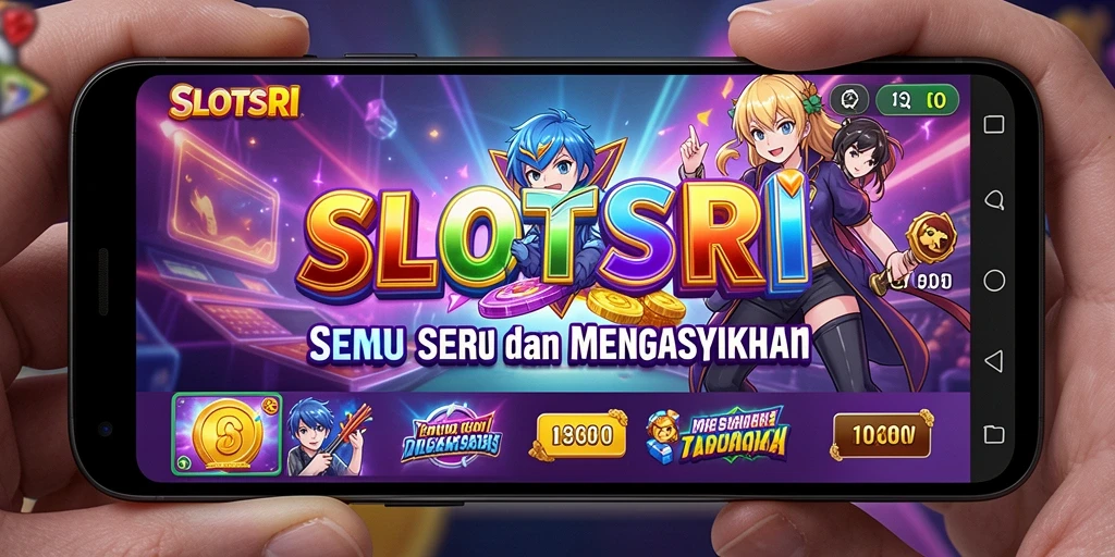 Tampilan gameplay SLOTSRI dengan karakter anime yang menarik.