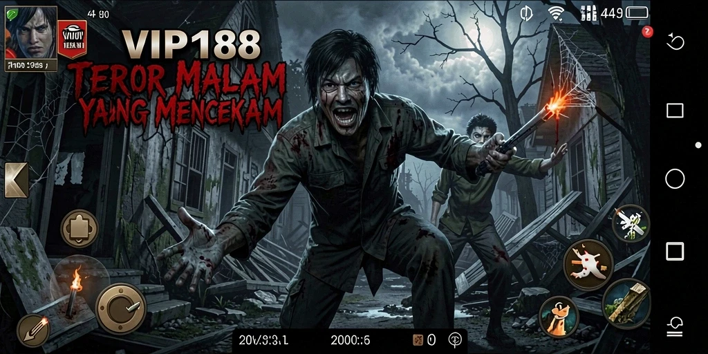 Screenshot gameplay mencekam dari VIP188 dengan suasana horror yang intens.
