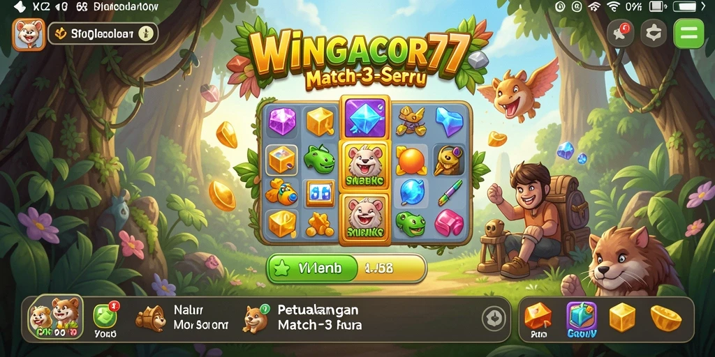 Tampilan gameplay WINGACOR77 yang penuh warna dan menarik.